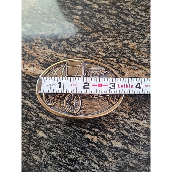VTG Avon Brass Tone Model A Ford Car Automobile Oval Belt Buckle Casual Grunge - Picture 4 of 5